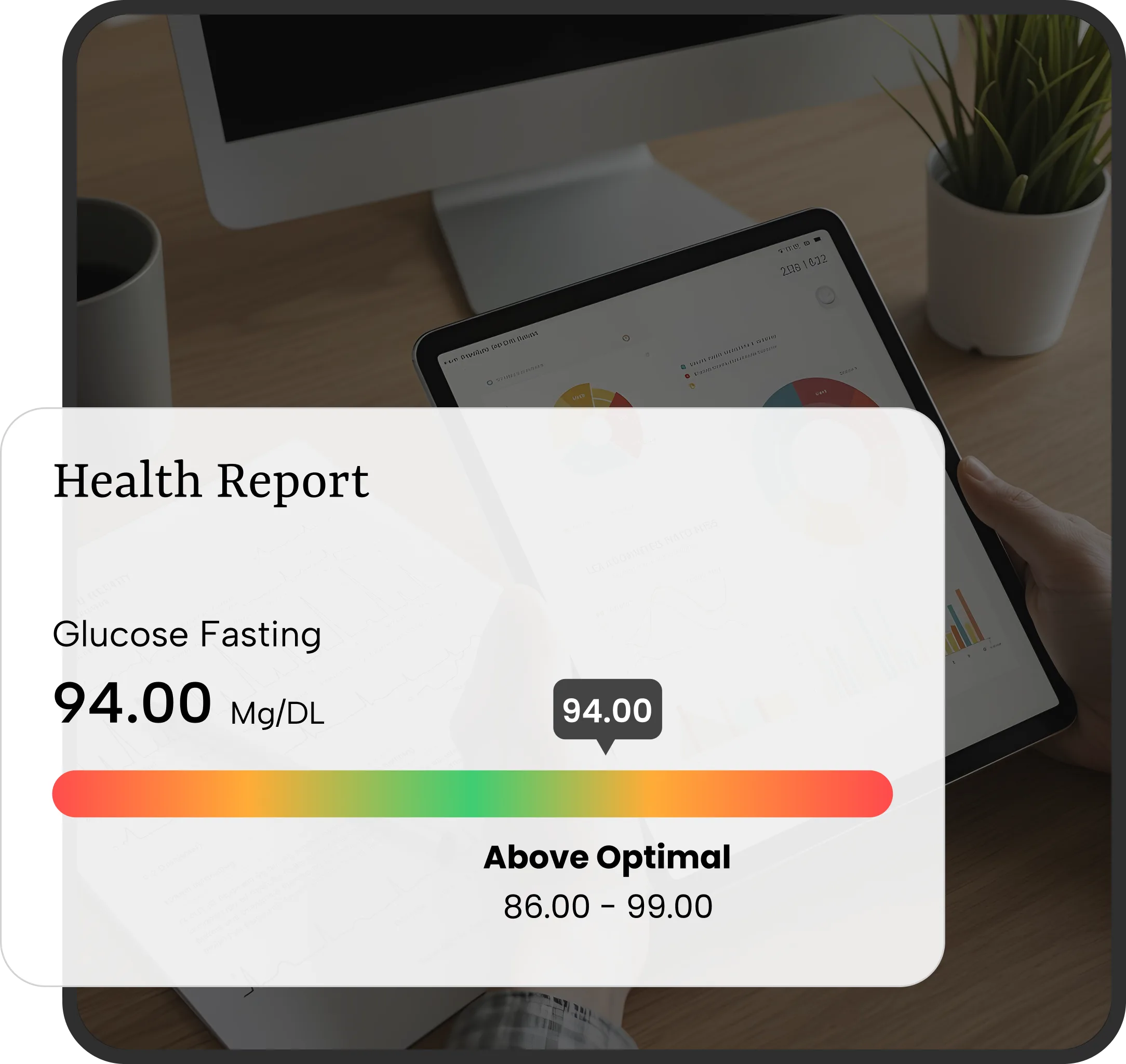 Vitals Vault functional health report showing biomarker ranges and trends
